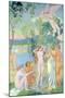Cupid in Flight Is Struck by the Beauty of Psyche, 1908-Maurice Denis-Mounted Giclee Print