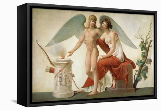 Cupid Inviting Venus to a Sacrifice-Louis Lafitte-Framed Stretched Canvas