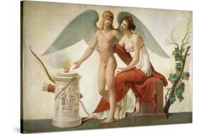 Cupid Inviting Venus to a Sacrifice-Louis Lafitte-Stretched Canvas