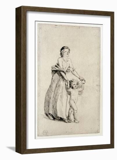 Cupid Leading a Blindfolded Girl, 1912-Anna Lea Merritt-Framed Giclee Print
