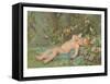 Cupid Lying on Grass-null-Framed Stretched Canvas