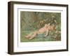 Cupid Lying on Grass-null-Framed Art Print