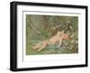 Cupid Lying on Grass-null-Framed Art Print