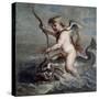 Cupid on a Dolphin, ca. 1630-Jan Quellinus-Stretched Canvas