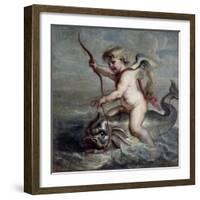 Cupid on a Dolphin, ca. 1630-Jan Quellinus-Framed Giclee Print