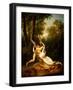 Cupid & Psyche (Oil on Canvas)-Jean Victor Bertin-Framed Giclee Print