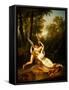 Cupid & Psyche (Oil on Canvas)-Jean Victor Bertin-Framed Stretched Canvas