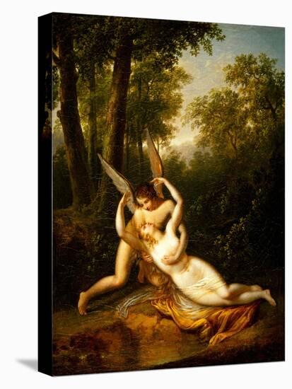 Cupid & Psyche (Oil on Canvas)-Jean Victor Bertin-Stretched Canvas