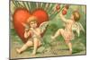 Cupid's Message, Valentine Postcard, C.1910-null-Mounted Giclee Print