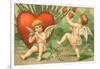 Cupid's Message, Valentine Postcard, C.1910-null-Framed Giclee Print