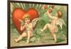 Cupid's Message, Valentine Postcard, C.1910-null-Framed Giclee Print