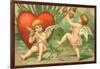 Cupid's Message, Valentine Postcard, C.1910-null-Framed Giclee Print
