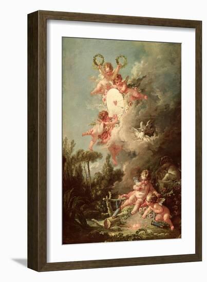 Cupid's Target, from "Les Amours Des Dieux," 1758-Francois Boucher-Framed Giclee Print