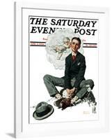 "Cupid's Visit" Saturday Evening Post Cover, April 5,1924-Norman Rockwell-Framed Giclee Print