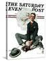 "Cupid's Visit" Saturday Evening Post Cover, April 5,1924-Norman Rockwell-Stretched Canvas