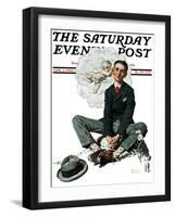 "Cupid's Visit" Saturday Evening Post Cover, April 5,1924-Norman Rockwell-Framed Giclee Print