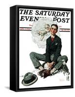 "Cupid's Visit" Saturday Evening Post Cover, April 5,1924-Norman Rockwell-Framed Stretched Canvas