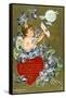 Cupid Shooting an Arrow Carrying a Love Letter, American Valentine Card, 1908-null-Framed Stretched Canvas