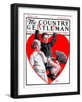 "Cupid Takes Aim," Country Gentleman Cover, February 10, 1923-F. Lowenheim-Framed Giclee Print