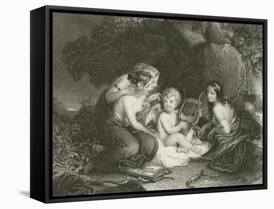 Cupid Taught by the Graces-null-Framed Stretched Canvas