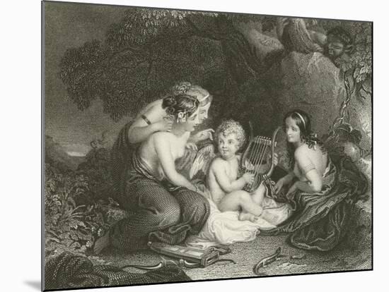 Cupid Taught by the Graces-null-Mounted Giclee Print