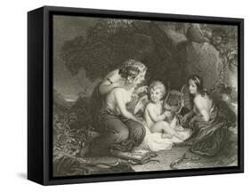 Cupid Taught by the Graces-null-Framed Stretched Canvas