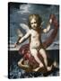 Cupid with a Torch-Elisabetta Sirani-Stretched Canvas