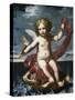 Cupid with a Torch-Elisabetta Sirani-Stretched Canvas