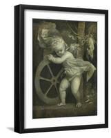 Cupid with the Wheel of Fortune, C.1520-Titian (Tiziano Vecelli)-Framed Giclee Print