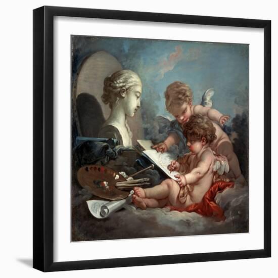 Cupids, Allegory of Painting, 1760S-François Boucher-Framed Giclee Print