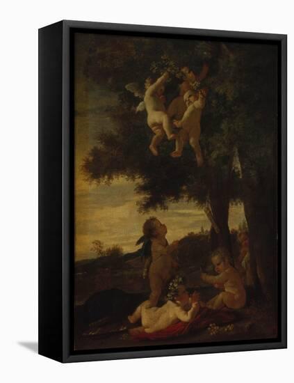 Cupids and Geniuses, 1630-1633-Nicolas Poussin-Framed Stretched Canvas