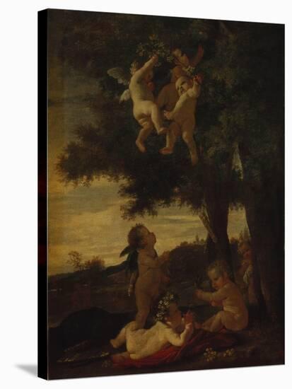 Cupids and Geniuses, 1630-1633-Nicolas Poussin-Stretched Canvas