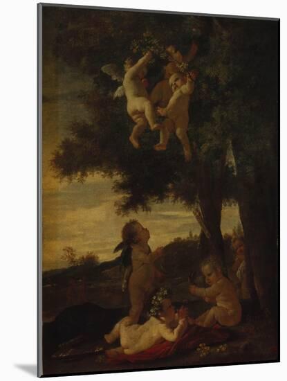 Cupids and Geniuses, 1630-1633-Nicolas Poussin-Mounted Giclee Print