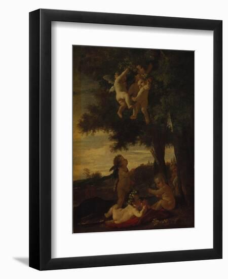 Cupids and Geniuses, 1630-1633-Nicolas Poussin-Framed Premium Giclee Print