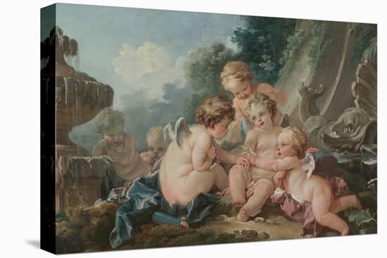 Cupids in Conspiracy, 1740S (Oil on Canvas)-Francois Boucher-Stretched Canvas