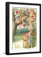 Cupids Picking Hearts-null-Framed Art Print