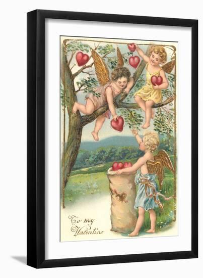 Cupids Picking Hearts-null-Framed Art Print