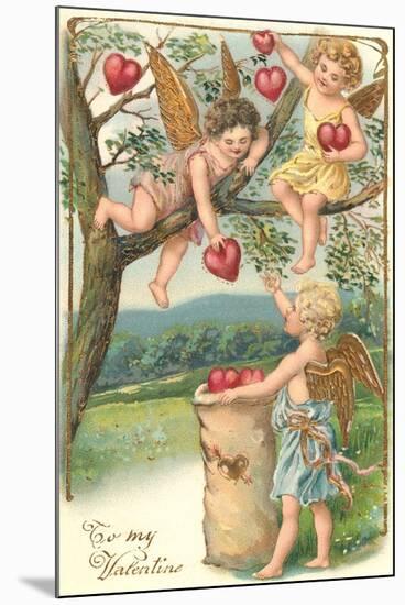 Cupids Picking Hearts-null-Mounted Art Print