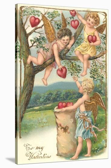 Cupids Picking Hearts-null-Stretched Canvas