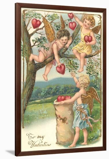 Cupids Picking Hearts-null-Framed Art Print