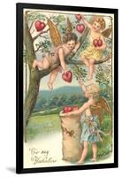 Cupids Picking Hearts-null-Framed Art Print