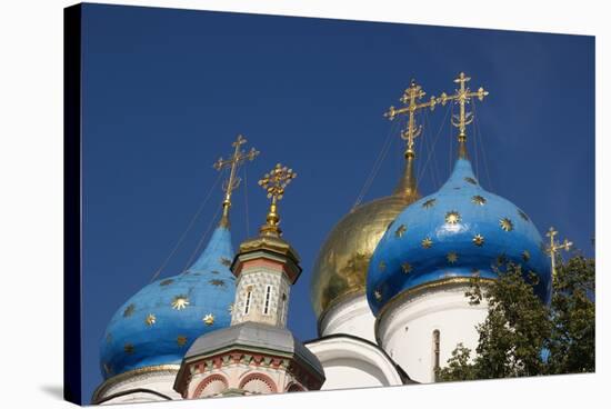 Cupolas of Assumption Cathedral at Trinity Lavra of St. Sergius, Sergiyev Posad, Moskow, Russia-null-Stretched Canvas