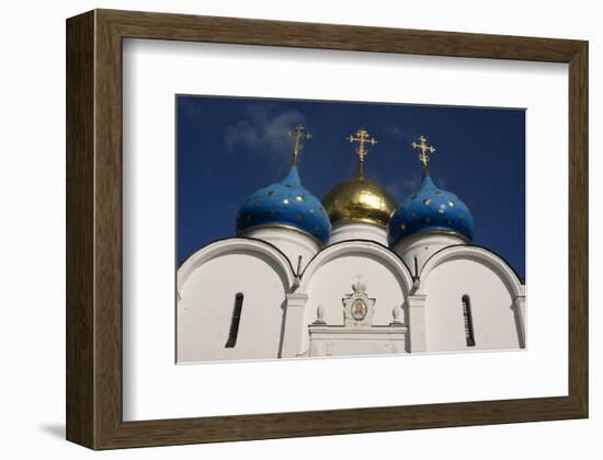 Cupolas of Assumption Cathedral at Trinity Lavra of St. Sergius, Sergiyev Posad, Moskow, Russia-null-Framed Art Print