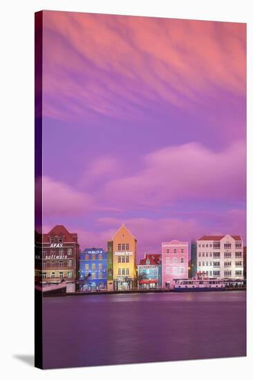 Curacao, Willemstad, View of St Anna Bay, looking towards the Dutch colonial buildings on Handelska-Jane Sweeney-Stretched Canvas