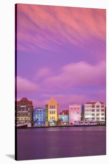 Curacao, Willemstad, View of St Anna Bay, looking towards the Dutch colonial buildings on Handelska-Jane Sweeney-Stretched Canvas