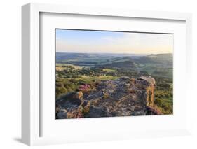 Curbar and Calver Villages from Curbar Edge on a Summer Evening-Eleanor Scriven-Framed Photographic Print