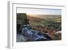 Curbar Edge, at sunrise on a frosty winter morning, Peak District National Park, Derbyshire, Englan-Eleanor Scriven-Framed Photographic Print