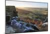 Curbar Edge, at sunrise on a frosty winter morning, Peak District National Park, Derbyshire, Englan-Eleanor Scriven-Mounted Photographic Print