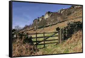 Curbar Edge, Derbyshire-Peter Thompson-Framed Stretched Canvas