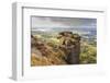 Curbar Edge, Summer Heather, View Towards Chatsworth, Peak District National Park, Derbyshire-Eleanor Scriven-Framed Photographic Print